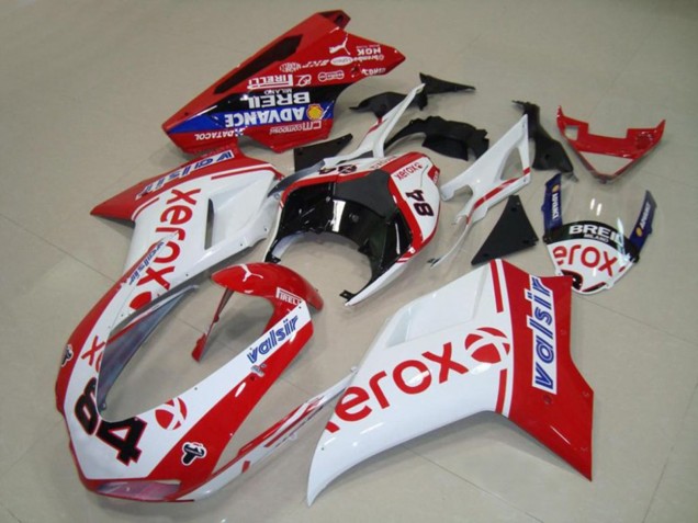 Carénages Moto Ducati 848 1098 1198 2007-2014 - Blanc Rouge Bleu Noir Brillant Valsir Xerox 84