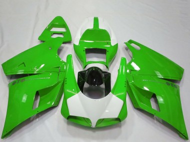Carénages Moto Ducati 916 1993-2005 - Vert Blanc Noir Brillant Performance