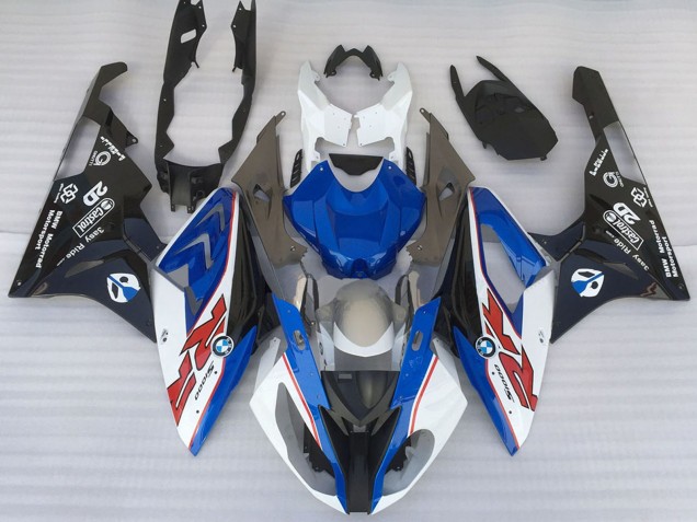 Carénages Moto BMW S1000RR 2015-2016 - Blanc Bleu Noir Mat OEM Style