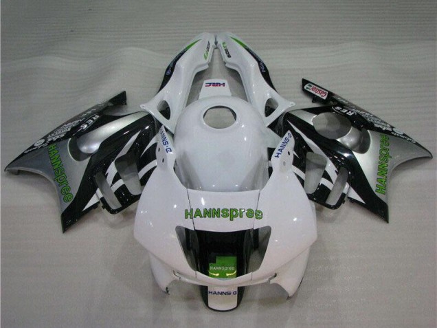 Carénages Moto Honda CBR600 F3 1995-1996 - Blanc Argent Vert Hannspree