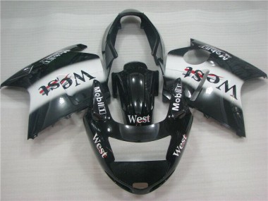 Carénages Moto Honda CBR1100XX Blackbird 1996-2007 - Noir Brillant Blanc West