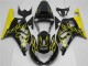 Carénages Moto Suzuki GSXR 600/750 2001-2003 - Noir Brillant Jaune Flamme