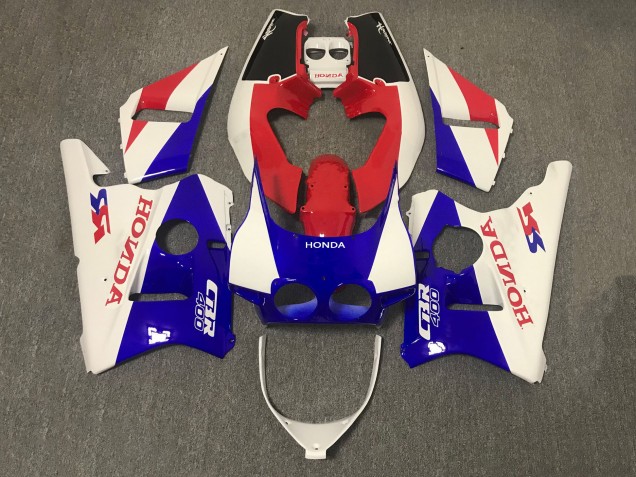 Carénage Moto Honda CBR400RR NC23 1987-1989 - Blanc Rouge Bleu