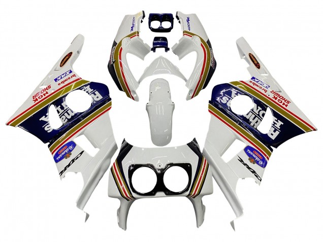 Carénages Moto Honda CBR400RR NC29 1990-1999 - Blanc Or Rouge Bleu Foncé Rothmans