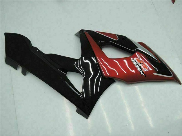 Carénages Moto Suzuki GSXR 1000 2005-2006 - Rouge Argent Noir Brillant