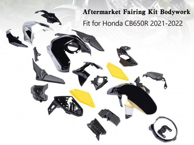 Carénages Moto Honda CB650R 2019-2022 - Noir Jaune