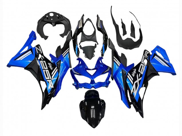 Carénages Moto Kawasaki ZX25R ZX-25R 2019-2025 - Bleu Blanc Noir Mat