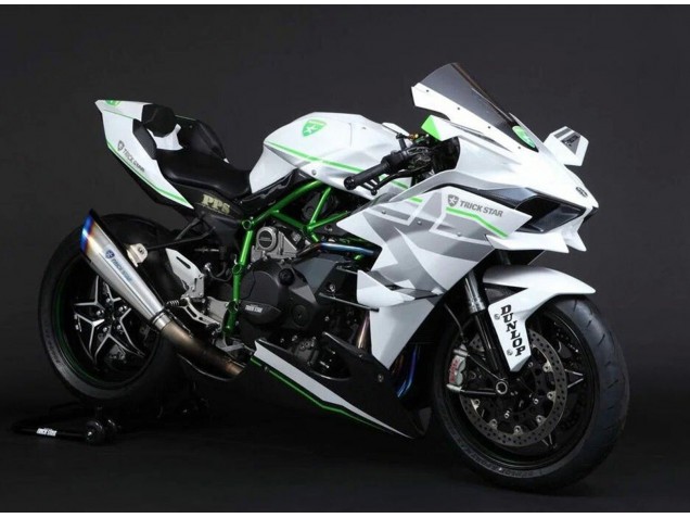 Carénages Moto Kawasaki Ninja H2 2015-2022 - Blanc Argent Vert