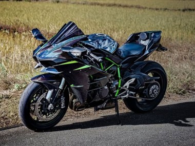 Carénages Moto Kawasaki Ninja H2 2015-2022 - Noir Bleu Caméléon Vert