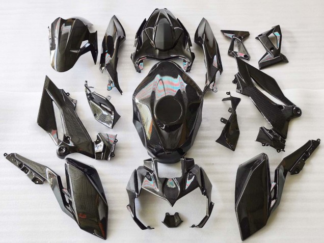 Carénages Moto Kawasaki Z400 2018-2024 - Noir Fibre de Carbone