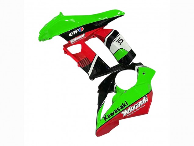 Carénages Moto Kawasaki Z1000SX 2010-2016 - Vert Rouge Noir Brillant Elf 35