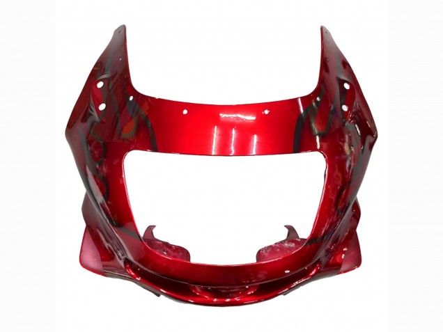 Carénages Moto Kawasaki ZZR600 1998-2003 - Rouge Noir Flamme