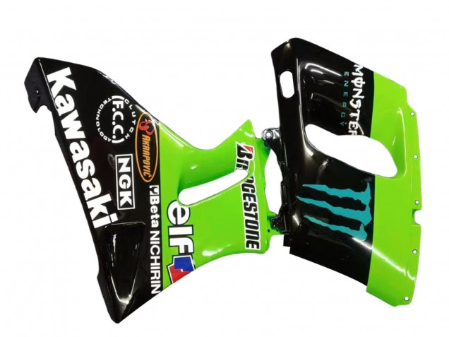 Carénages Moto Kawasaki ZZR400 1993-2007 - Vert Noir Brillant Bleu Monstre Elf Touch4 Bridgestone