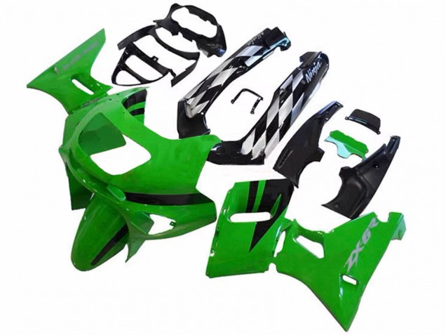 Carénages Moto Kawasaki ZZR400 1993-2007 - Vert Noir Brillant