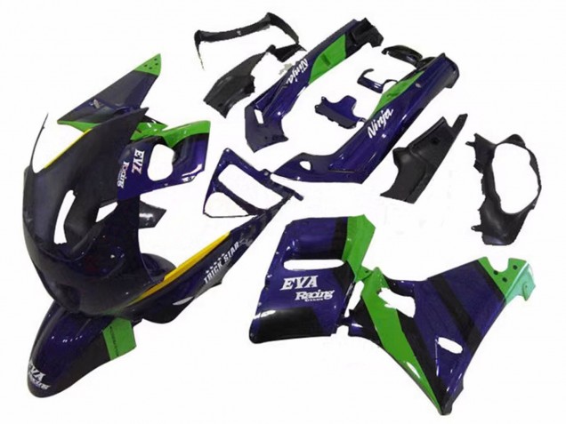 Carénages Moto Kawasaki ZZR600 1998-2003 - Vert Bleu Foncé Violet Trick Star EVA Courses