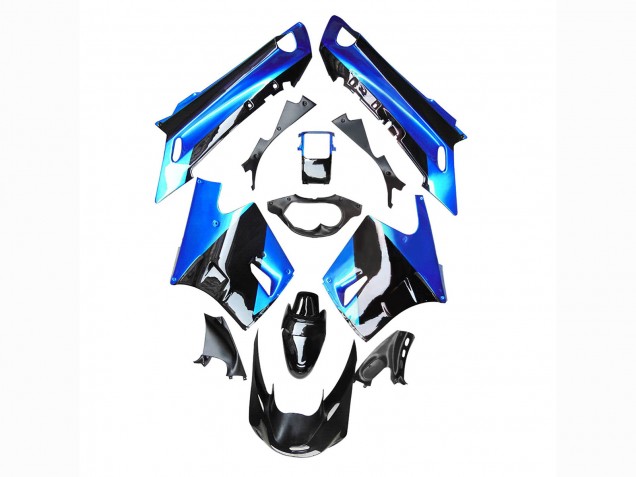 Carénage Moto Kawasaki ZZR1100 1990-1992 - Bleu Noir Brillant