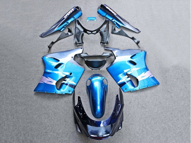 Carénages Moto Kawasaki ZZR1100 1993-2003 - Bleu Brillant Gris