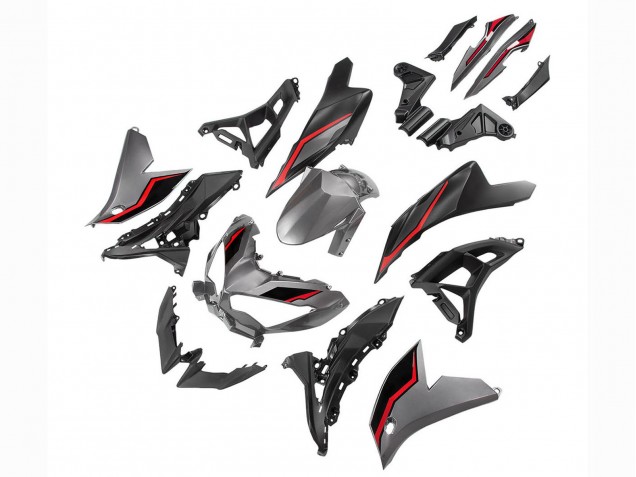 Carénages Moto Kawasaki Versys 650 2022-2025 - Gris Rouge Noir