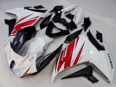 Carénages Moto Yamaha FZ6R 2009-2015 - Blanc Rouge Noir