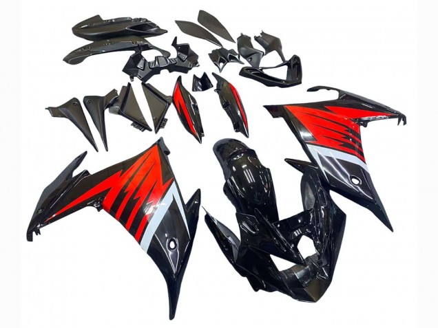 Carénage Moto Yamaha FZ6R 2009-2015 - Noir Rouge Blanc