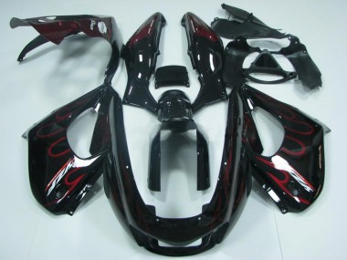 Carénage Moto Yamaha YZF 1000R Thundecourses 1997-2007 - Noir Rouge Flamme