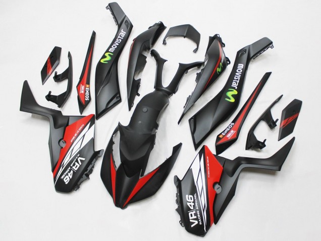 Carénages Moto Yamaha XMAX300 2017-2021 - Noir Mat Rouge MoviStar ENEOS 46