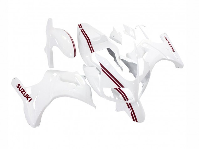 Carénages Moto Suzuki SV650 2003-2013 - Blanc Rouge Foncé Doubler