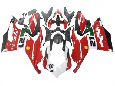 Carénages Moto Ducati Panigale V2 2020-2024 - Blanc Rouge Vert Noir Mat Corse 21