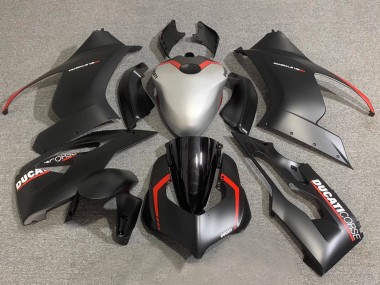 Carénages Moto Ducati Panigale V2 2020-2024 - Argent Rouge Noir Mat Corse
