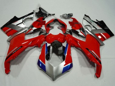 Carénages Moto Ducati Panigale V4 V4S 2018-2019 - Argent Rouge Bleu Noir Brillant