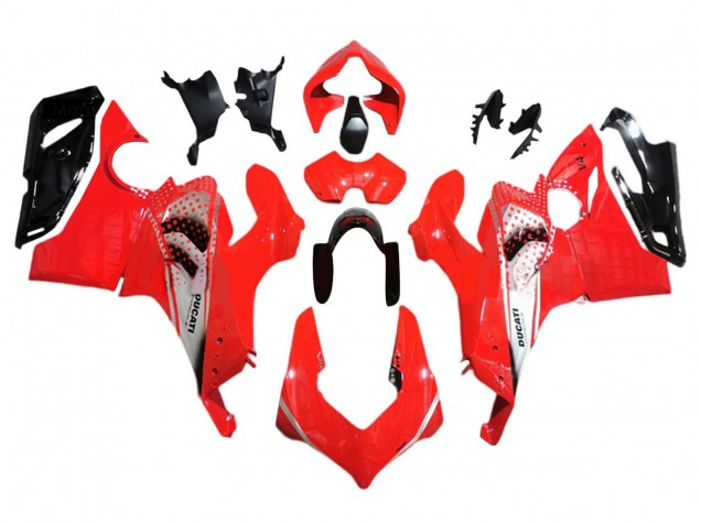 Carénages Moto Ducati Panigale V4 V4S 2018-2019 - Argent Rouge Noir Brillant