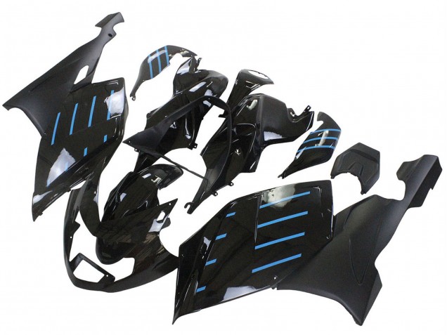 Carénages Moto BMW K1200S 2005-2010 - Noir Brillant Noir Mat Bleu Doubler