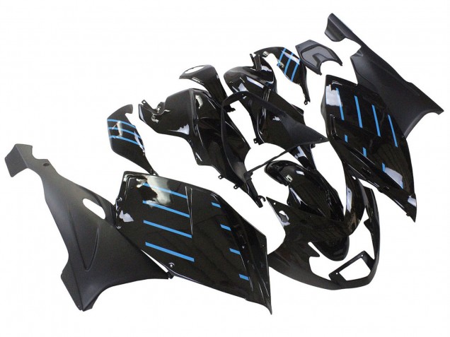 Carénages Moto BMW K1200S 2005-2010 - Noir Brillant Noir Mat Bleu Doubler