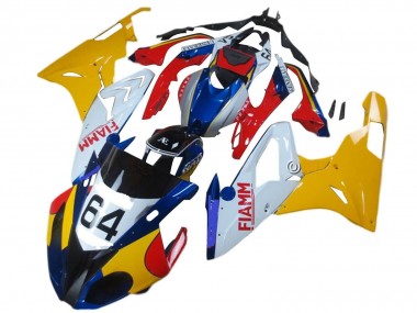 Carénages Moto BMW S1000RR 2015-2016 - Jaune Blanc Bleu Fiamm 64