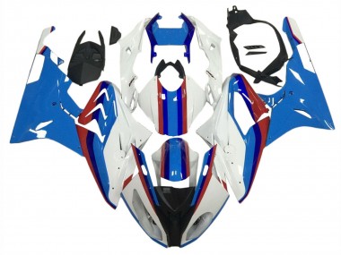 Carénages Moto BMW S1000RR 2009-2014 - Blanc Rouge Bleu