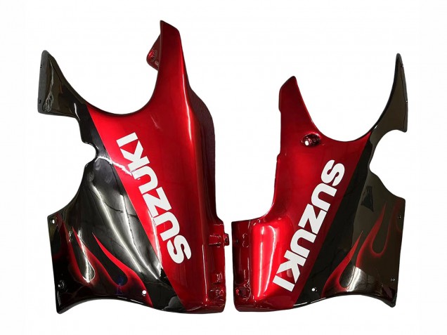 Carénages Moto Suzuki GSX600F/GSX750F 2004-2006 - Noir Brillant Rouge Flamme