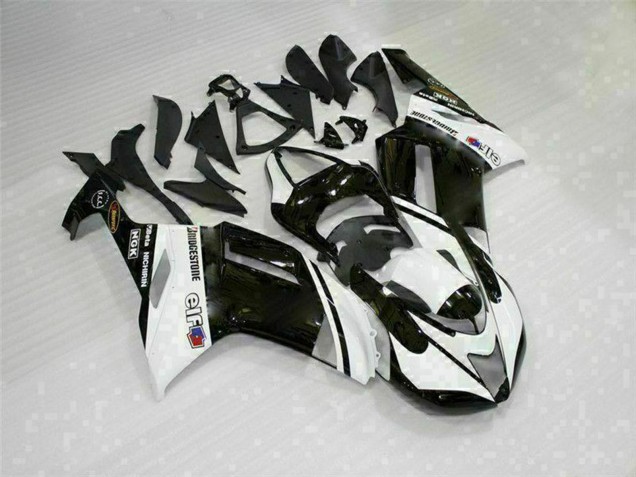 Carénages Moto Kawasaki ZX6R 2007-2008 - Noir Blanc