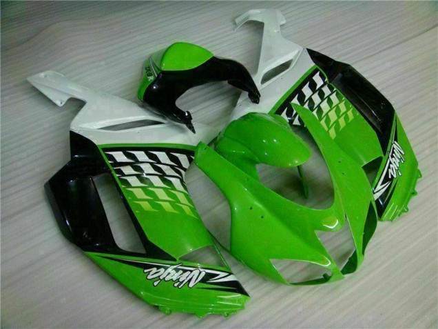 Carénages Moto Kawasaki ZX6R 2007-2008 - Vert Blanc Ninja