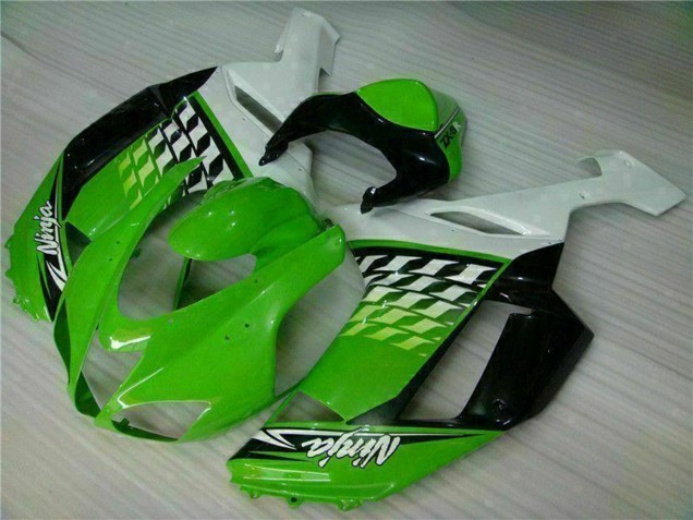 Carénages Moto Kawasaki ZX6R 2007-2008 - Vert Blanc Ninja