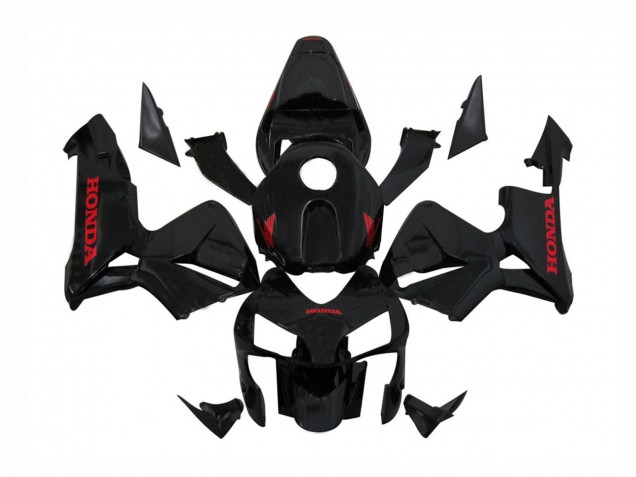 Carénages Moto Honda CBR600RR 2003-2004 - Noir Brillant Rouge Décalque