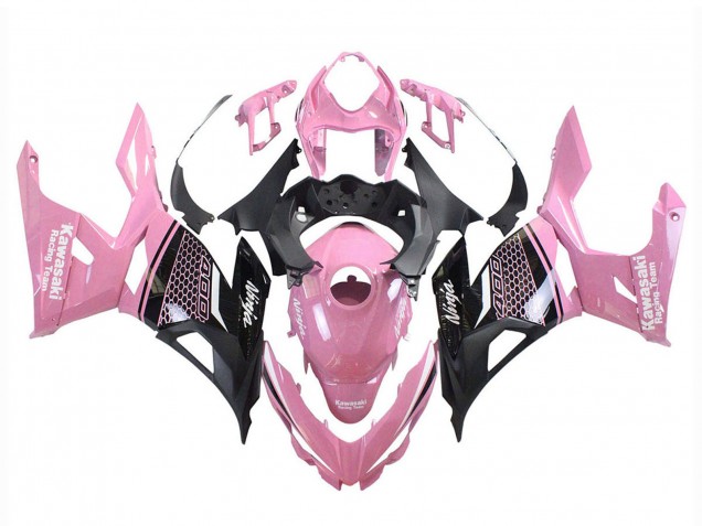 Carénages Moto Kawasaki Ninja 400 2018-2024 - Rose Noir Mat Rayon de Miel