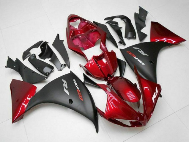 Carénages Moto Yamaha YZF 1000 R1 2009-2011 - Rouge Noir Mat
