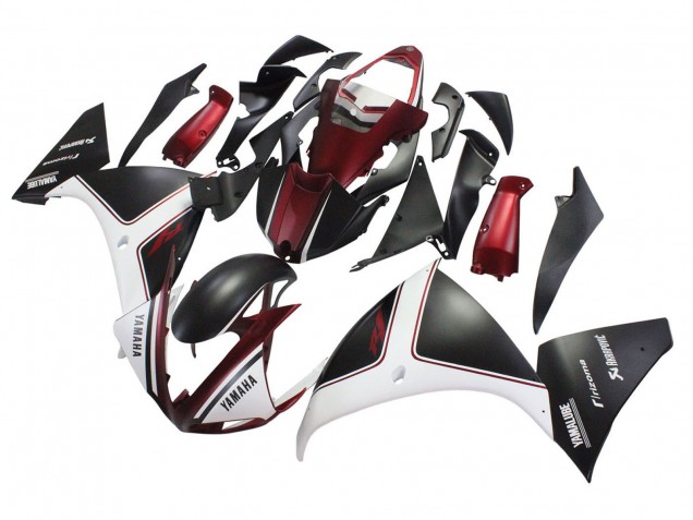 Carénages Moto Yamaha YZF 1000 R1 2009-2011 - Rouge Blanc Noir Mat