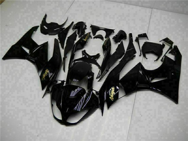 Carénages Moto Kawasaki ZX6R 2009-2012 - Noir Brillant Or Ninja