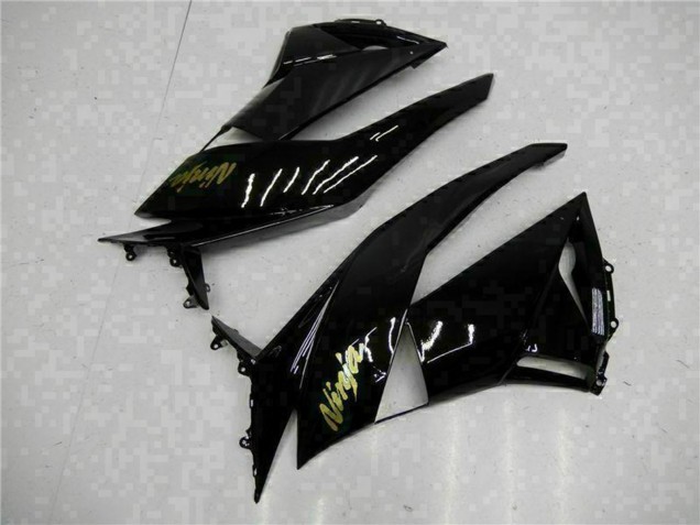 Carénages Moto Kawasaki ZX6R 2009-2012 - Noir Brillant Or Ninja