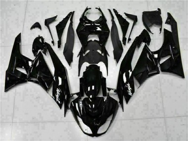 Carénages Moto Kawasaki ZX6R 2009-2012 - Noir Brillant Blanc Ninja