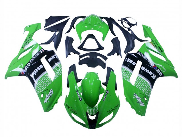 Carénages Moto Kawasaki ZX6R 2007-2008 - Vert Noir Ninja