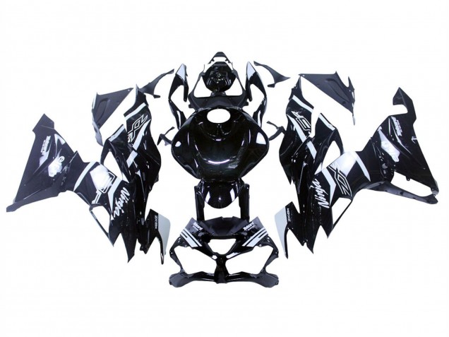 Carénages Moto Kawasaki ZX6R 2019-2022 - Noir Brillant Blanc