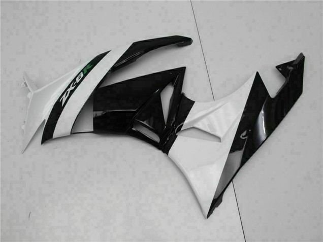 Carénages Moto Kawasaki ZX6R 2009-2012 - Noir Brillant Blanc