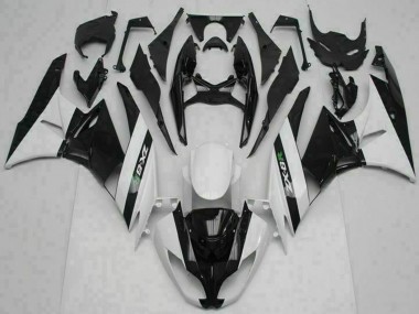 Carénages Moto Kawasaki ZX6R 2009-2012 - Noir Brillant Blanc